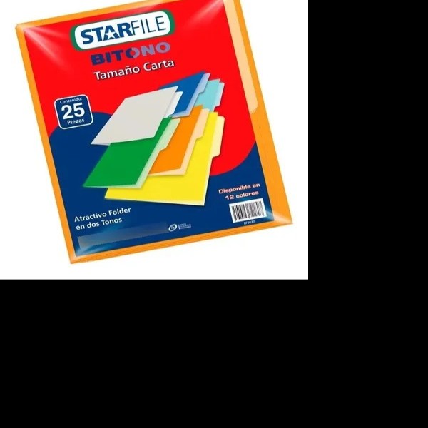 FOLDER BITONO CTA. STARFILEFLASHFILE MARRON PAQUETE C25 PZAS